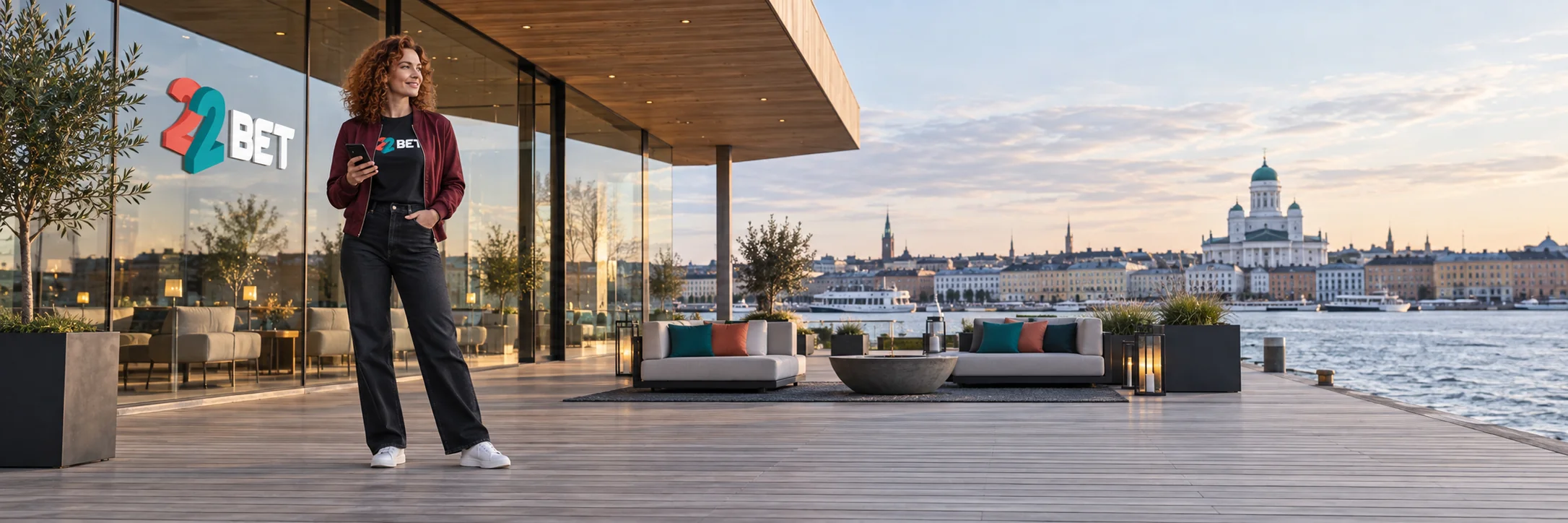 22BET visitor on the Helsinki waterfront