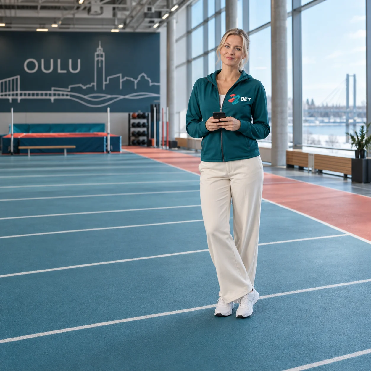 22BET visitor on an indoor court
