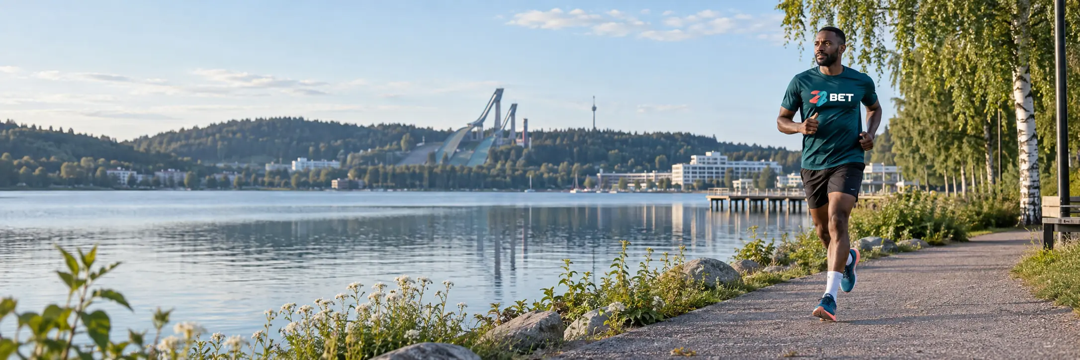 22BET runner in sports kit in Finland